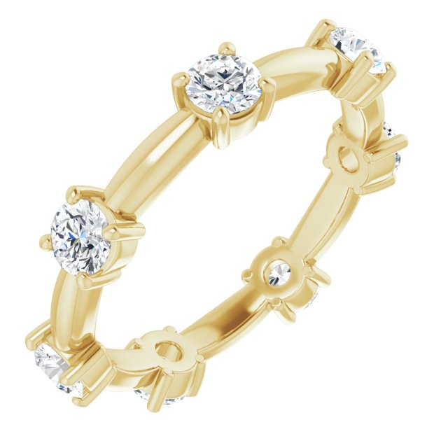 1.17 ct. Round Diamond Eternity Band Stackable Diamond Ring-VIRABYANI